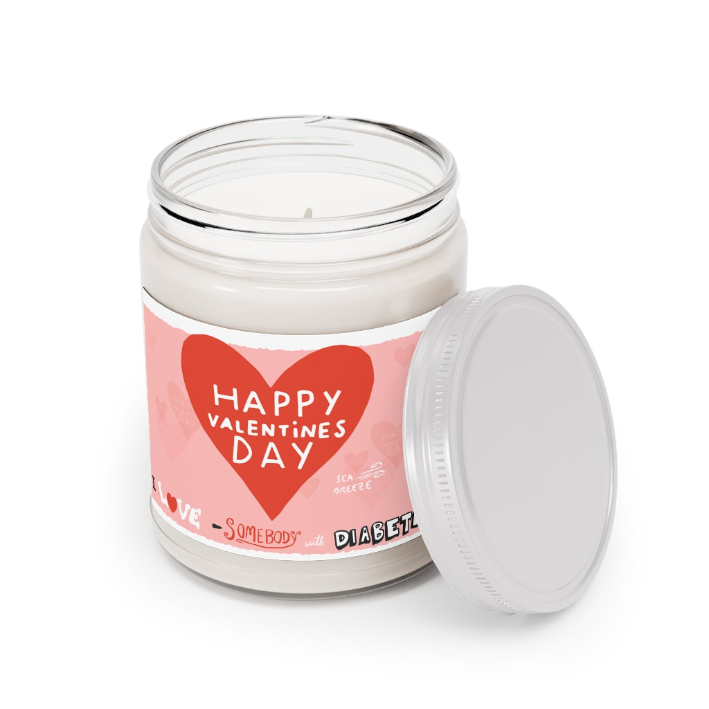 Diabetic valentine sea breeze candle with lid